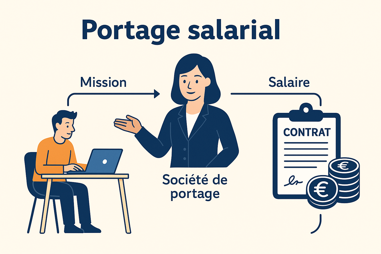 Illustration du portage salarial