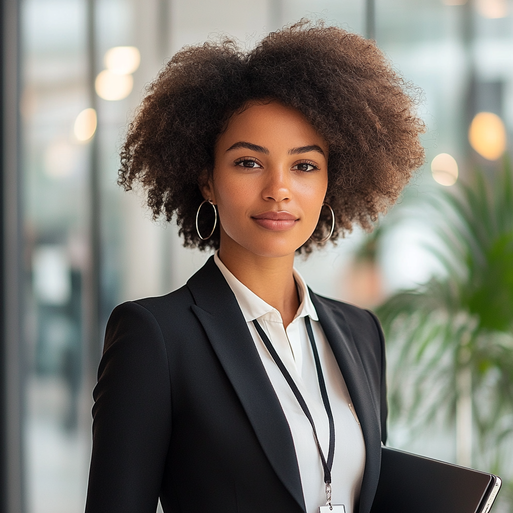 Consultante professionnelle souriante en costume